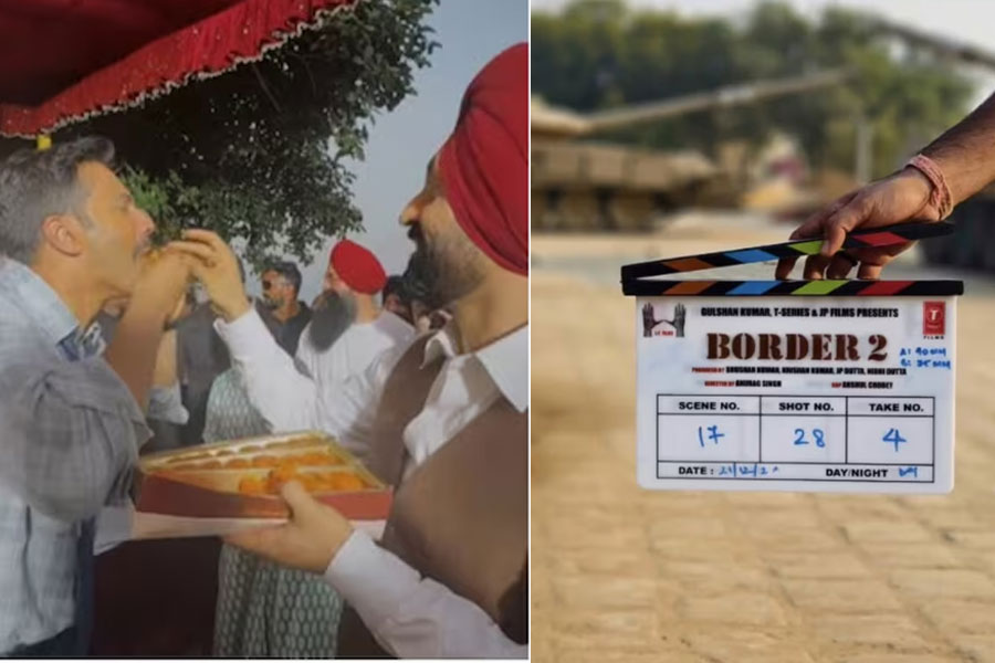 ভালোয় ভালোয় শুটিং শেষ ‘বর্ডার ২’-এর, বরুণ-অহনকে মিষ্টি খাইয়ে উদযাপন দিলজিতের