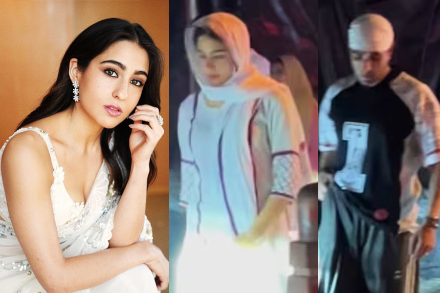 বিজেপি নেতার ছেলের সঙ্গে প্রেম করছেন সারা আলি খান! পুজো দিতে গিয়েই ‘ধরা পড়লেন’ যুগল