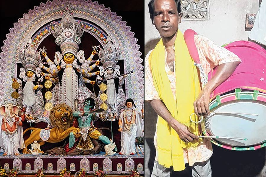 উধাও ভেদাভেদ! ‘মনমোহিনী’ ঢাকের তালে মাতাচ্ছেন বাঁকুড়ার মোহন বাউড়ি