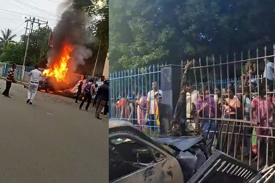 দুর্ঘটনায় ঝলসে মৃত ডেলিভারি বয়, অগ্নিগর্ভ সল্টলেক, পরিস্থিতি সামলাতে কাঁদানে গ্যাস পুলিশের
