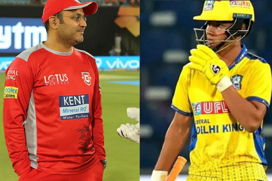 ‘ফাদার সাহেব বোলেঙ্গে তো…’, ডিপিএলে অভিষেক ঘটিয়েই ছেলে আর্যর মুখে শেহওয়াগের কথা
