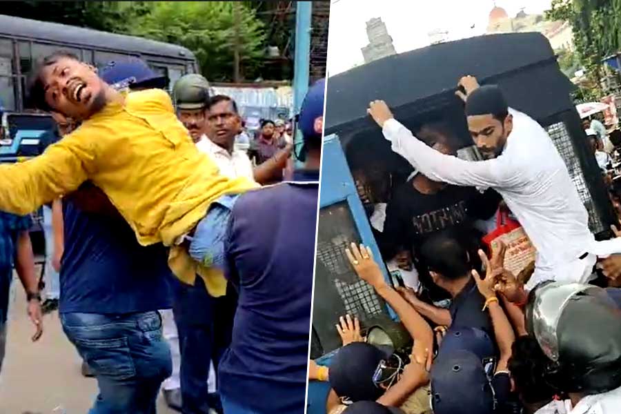 ISF-এর বিক্ষোভে ধুন্ধুমার, ধর্মতলায় ‘অরাজকতা’ নওশাদদের!