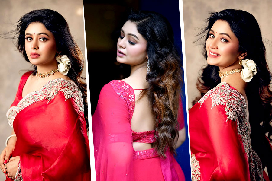ঋতাভরীর ‘লাল ইশক’, শাড়িতে গ্ল্যাম লুকে নায়িকা যেন মোহময়ী