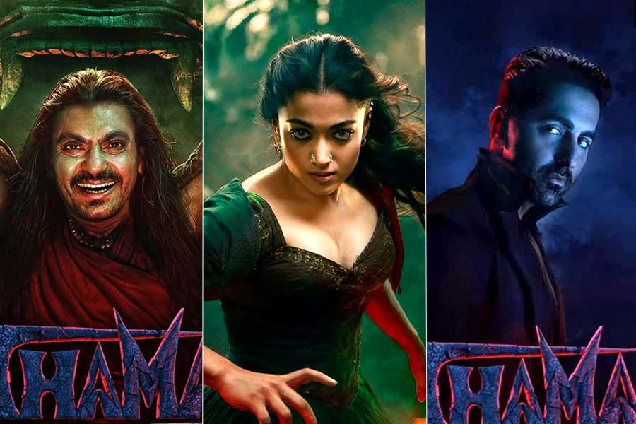 রশ্মিকা-আয়ুষ্মানের রক্তাক্ত প্রেম, ‘ভিলেন’ নওয়াজ, মালাইকার নাচে জমজমাট ‘থামা’র রোমহর্ষক টিজার