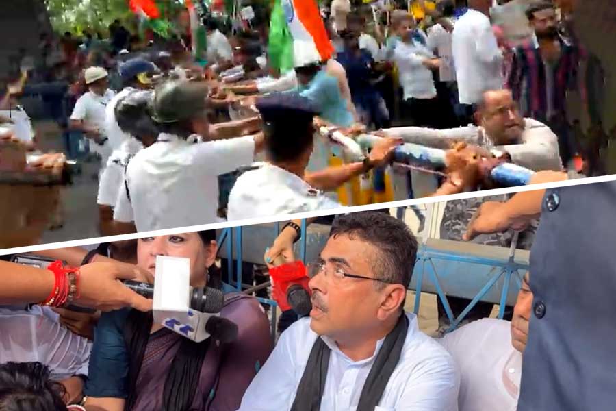 শুভেন্দুর নবান্ন অভিযানে ধুন্ধুমার! রণক্ষেত্র পার্কস্ট্রিট