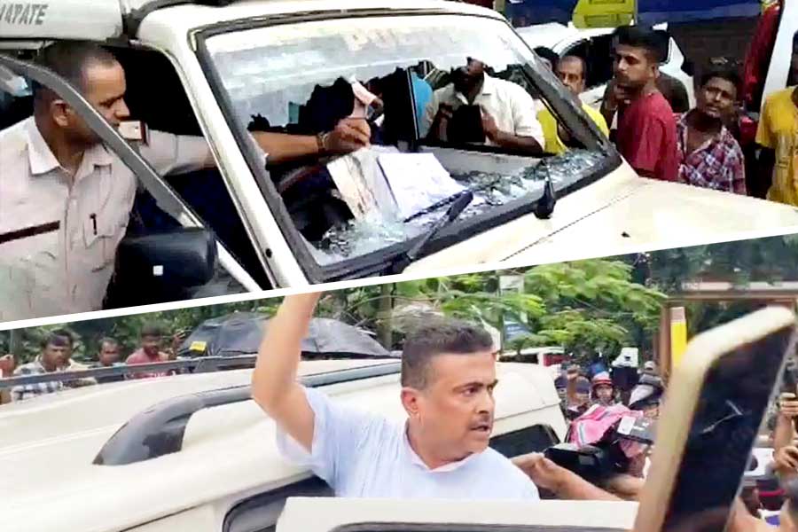শুভেন্দুর গাড়িতে হামলা, ভাঙচুর! ধুন্ধুমার কোচবিহারের খাগড়াবাড়িতে