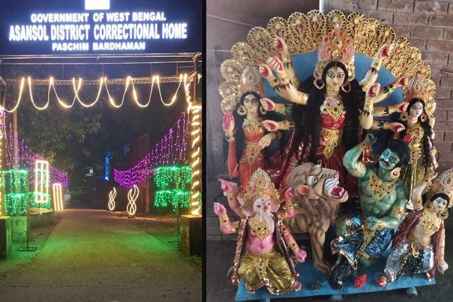 বন্দিদের উদ্যোগে প্রথম দুর্গাপুজো আসানসোলের জেলে, পুরোহিতের ভূমিকায় কারারক্ষী