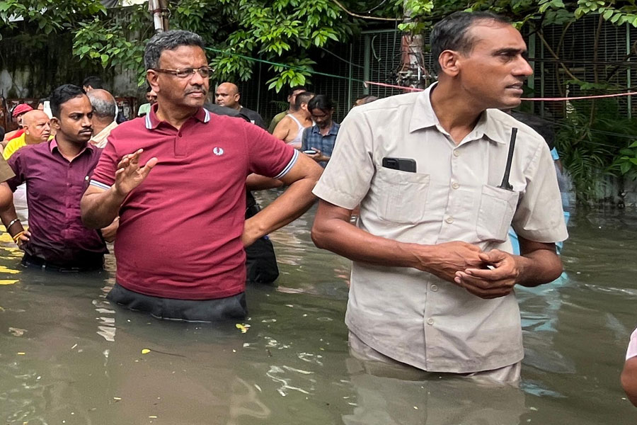 জল সরাতে রাস্তায় নেমে জঞ্জাল পরিষ্কার ফিরহাদের! বললেন, ‘৭৮ সালের পর এমন বৃষ্টি দেখিনি’