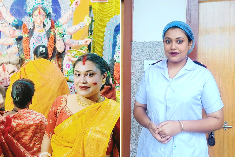 উৎসবের উচ্ছ্বাস নয়, পুজোতেও রোগীদের শুশ্রূষায় আনন্দ খোঁজেন নার্স সুমনা