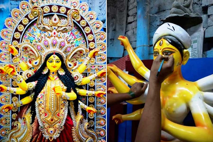 মে মাসেই পৌঁছেছে নতুন প্রতিমা, মার্কিন মুলুকে ‘সংহিতা’র পুজো যেন বাঙালিয়ানার প্রতিচ্ছবি!