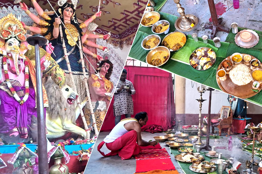 পোলাও-মাংস থেকে মাছের পাঁচ পদ, অষ্টমীর ভোগে বৈকুণ্ঠপুর রাজবাড়িতে এলাহি আয়োজন