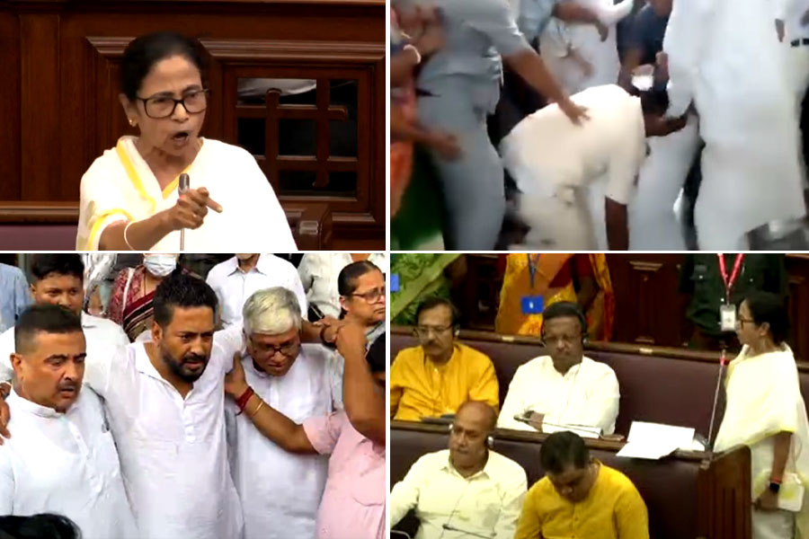 তুমুল হট্টগোল, হাতাহাতিতে উত্তাল বিধানসভা, সরব মুখ্যমন্ত্রী