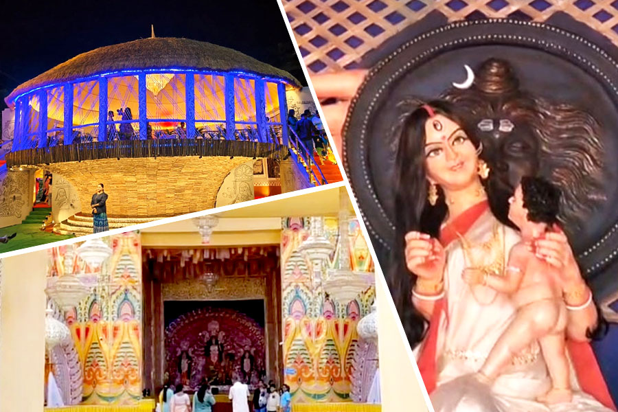 থিমে কোনারকের সূর্য মন্দির থেকে পুতুল নাচের ইতিকথা, ছবিতে হুগলির পুজোদর্শন