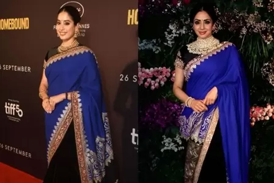 জীবনের বড় মুহূর্ত উদযাপনে মায়ের শাড়িতে সাজলেন জাহ্নবী! শ্রদ্ধা শ্রীদেবীকে