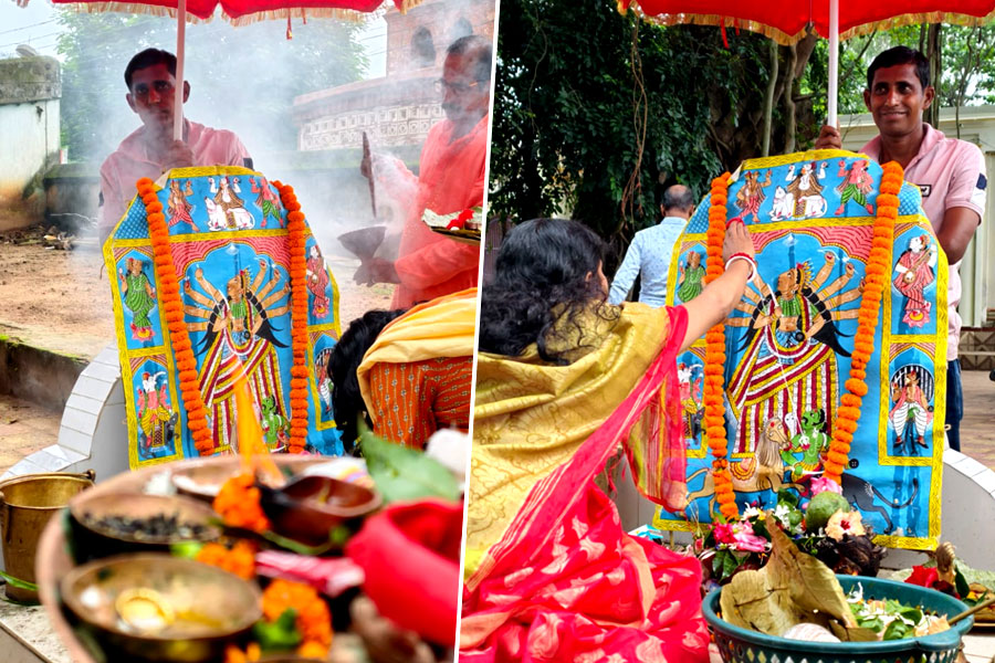 মহালয়া এখনও কয়েকদিন দূরে! শুরু হল বিষ্ণুপুরের মল্লরাজদের হাজার বছরের দুর্গাপুজো