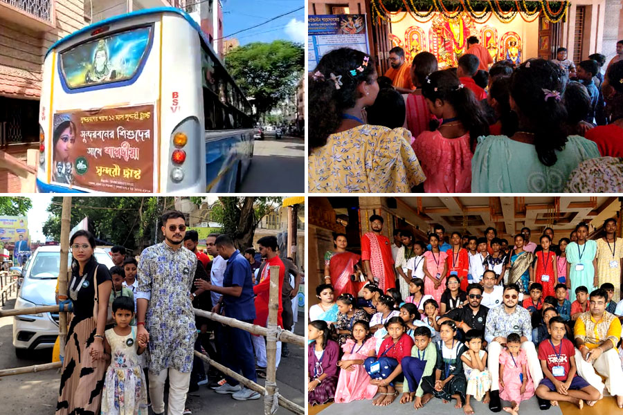 প্রথম দেখা শহরের পুজো, তিলোত্তমার উৎসবে শামিল সুন্দরবনের ছোট ছেলেমেয়েরা