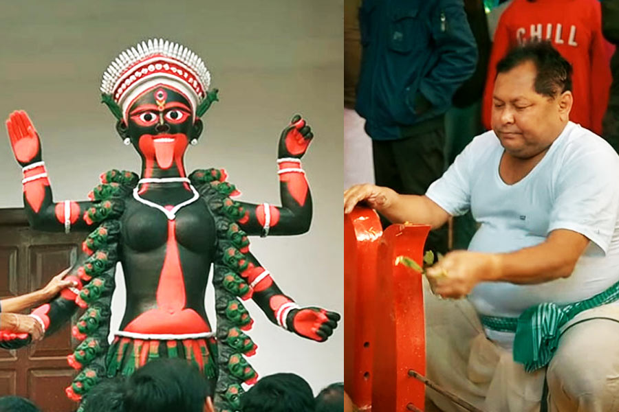 ভোগে খিচুড়ি-লাবড়া, কারণসুধা! কালীভক্ত খরাজের বাড়িতে জমজমাট পুজোর আয়োজন