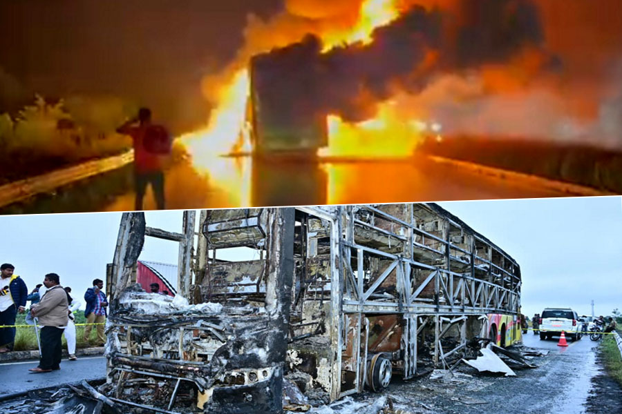 বার্নিং বাস, ঝলসে মৃত্যু অন্তত ২৫, লাফিয়ে ‘প্রাণরক্ষা’!