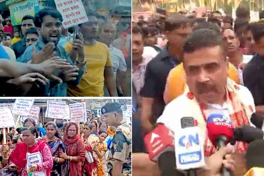 মহিলাদের বিক্ষোভের মুখে শুভেন্দু, ‘ধর্মপালনে বাধা’!