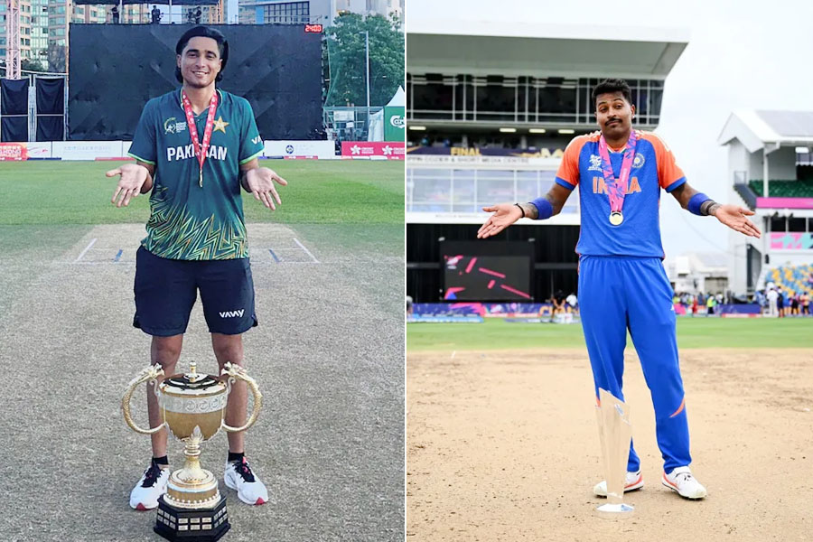 হার্দিককে নকল করে ট্রফি জয়ের সেলিব্রেশন পাকিস্তানের, ‘যেন বিশ্বকাপ জিতেছে’, কটাক্ষ নেটদুনিয়ার