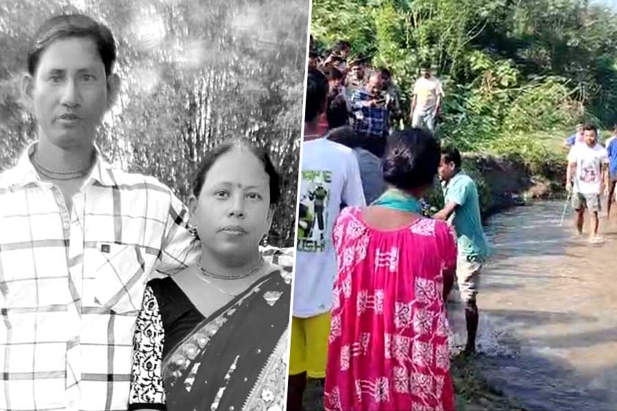 নদীর পাড়ে স্ত্রীর গলাকাটা দেহ, গাছে ঝুলছে স্বামী!