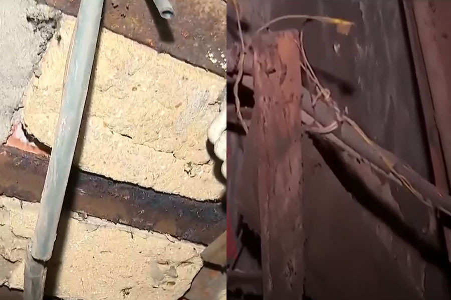বউবাজারে বাড়ির চাঙড় ভেঙে জখম ১, মেট্রোর কাজকেই দায়ী করছেন স্থানীয়রা