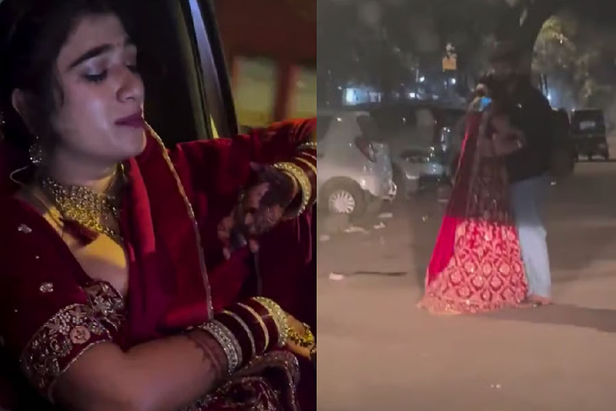 বিয়ের দু’ঘণ্টা আগে কনের সাজে প্রাক্তন প্রেমিককে জড়িয়ে ধরে চুমু তরুণীর! ভাইরাল ভিডিও
