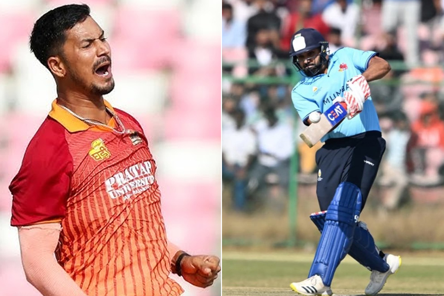 প্রিয় পুল শটের টোপেই আউট! চিনে নিন রোহিতকে শূন্য রানে ফেরানো পেসার দেবেন্দ্রকে