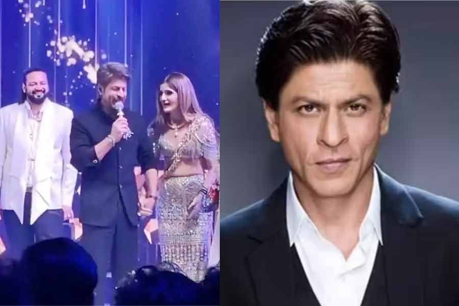 একবার বলুন ‘যুবা কেশরী’, শাহরুখের নাচ থামিয়ে আবদার কনের, কী করলেন ‘কিং’? 