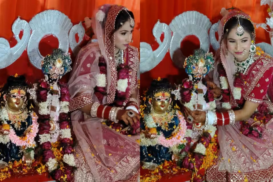 এ যুগের মীরাবাই! প্রেমের ঠাকুর শ্রীকৃষ্ণকে বিয়ে উত্তরপ্রদেশের তরুণীর, ভাইরাল ভিডিও